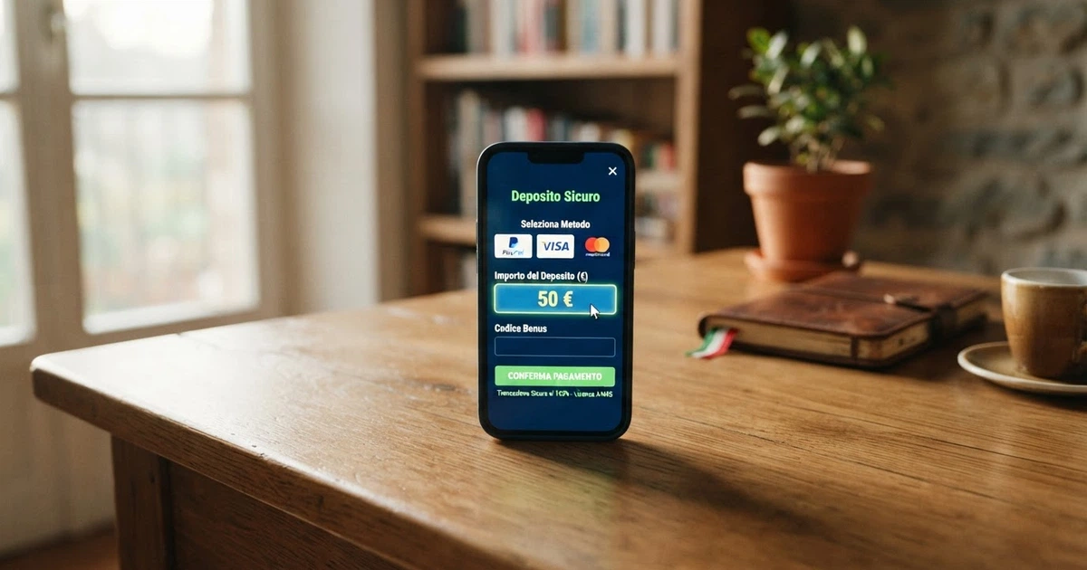 L'interfaccia di un casinò online con il logo Neteller visibile tra i metodi di pagamento accettati, affiancato da una schermata di deposito in euro