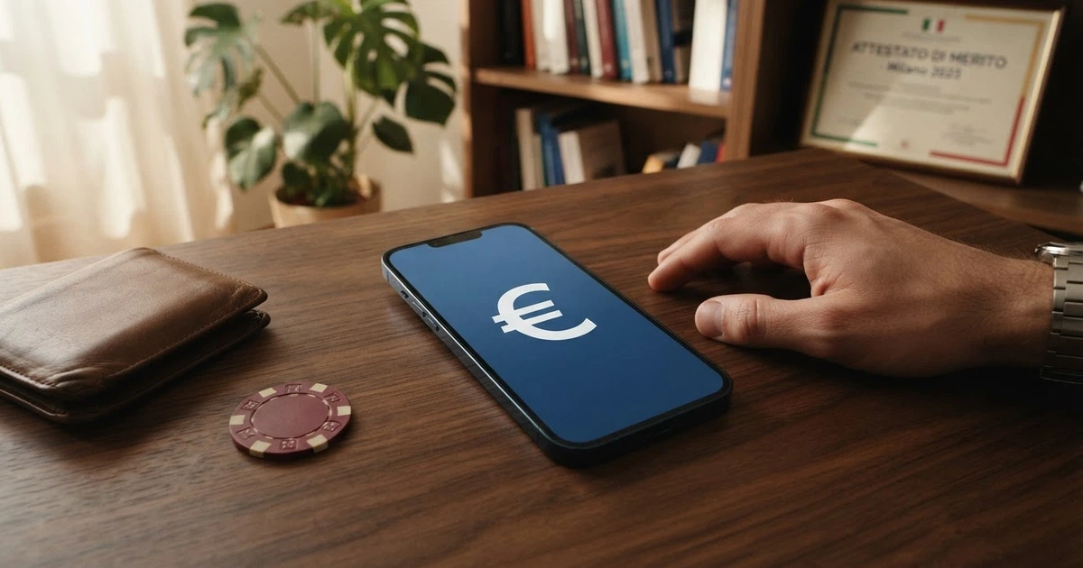 Interfaccia di deposito PayPal su un casinò online con lo schermo che mostra il portafoglio elettronico e l'importo della ricarica.
