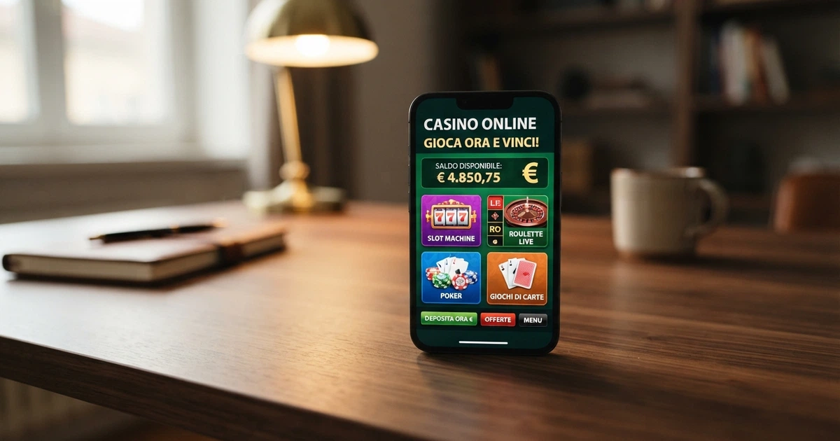 Una schermata di casinò online con l'interfaccia in italiano, simboli di licenza e metodi di pagamento in evidenza