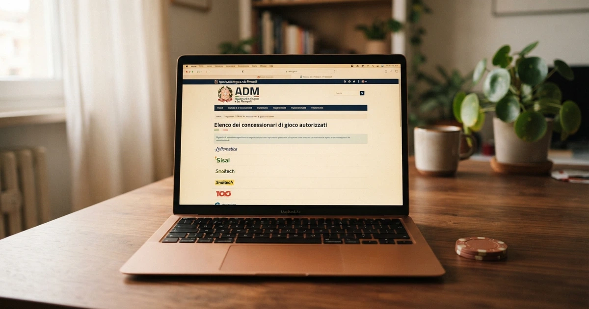 La homepage del sito adm.gov.it con il registro dei concessionari del gioco a distanza aperto in primo piano