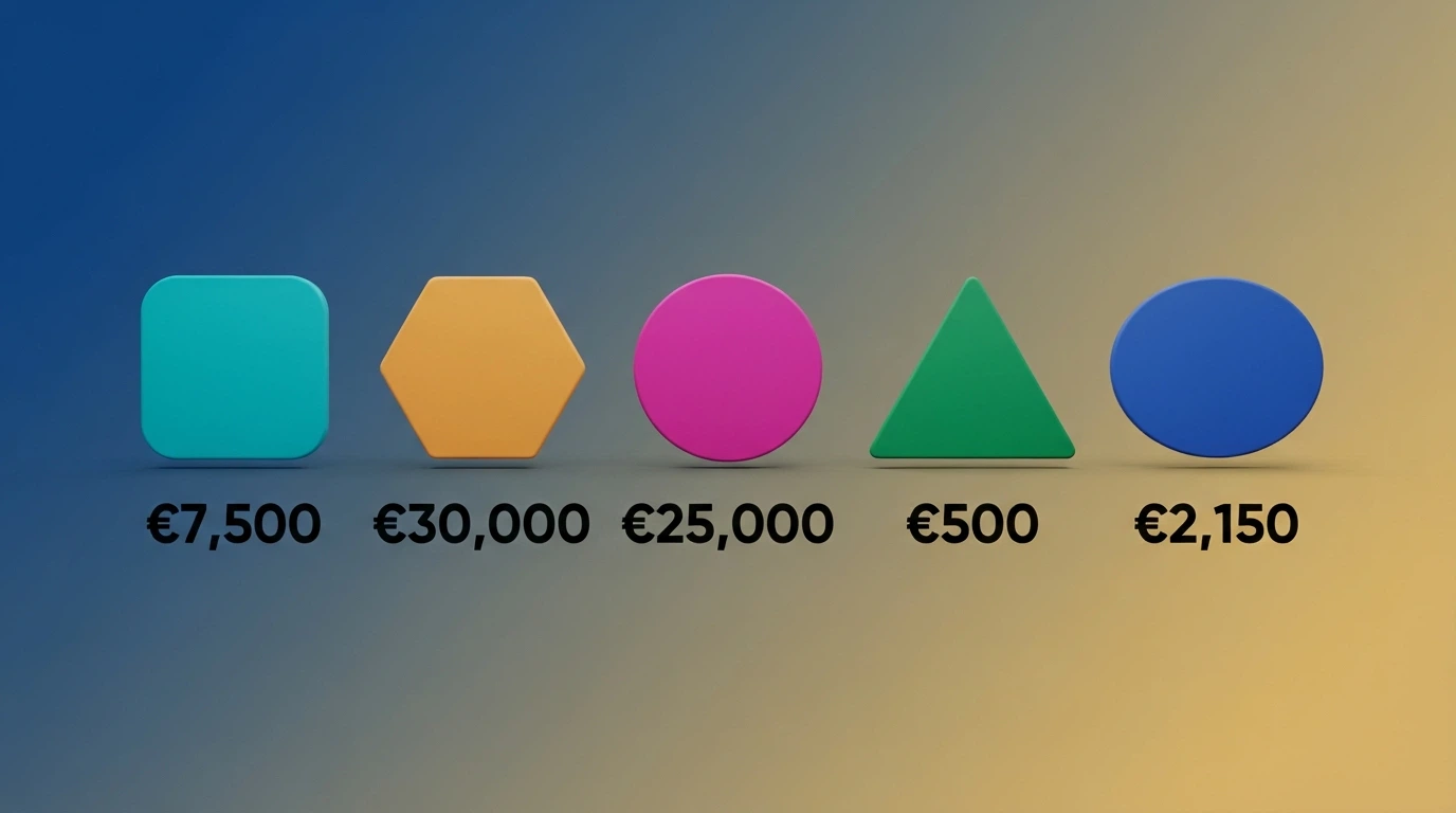Una tabella comparativa stilizzata con i loghi e le cifre dei bonus di benvenuto dei primi cinque casino della classifica, affiancati dalle icone delle rispettive licenze internazionali