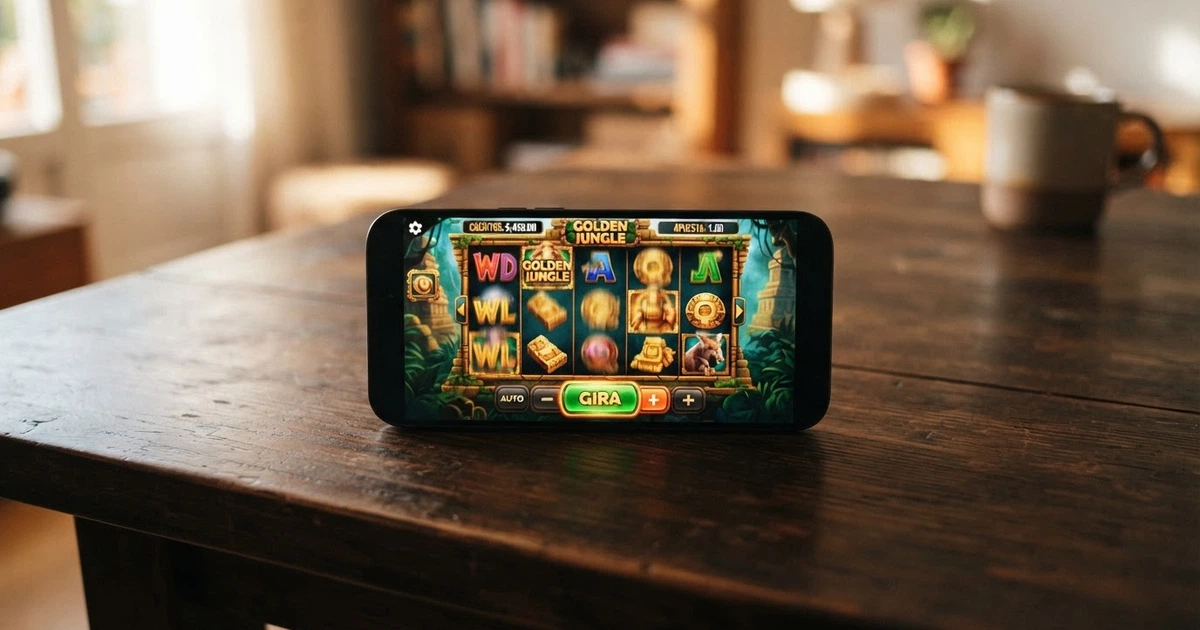 Interfaccia di una slot machine in modalità demo su browser, con credito virtuale visibile e il pulsante «Gira» pronto