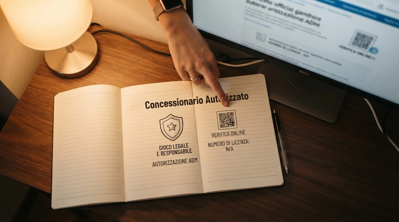 Il logo ufficiale dell'Agenzia delle Dogane e dei Monopoli accanto alla dicitura «Concessionario autorizzato», su sfondo istituzionale