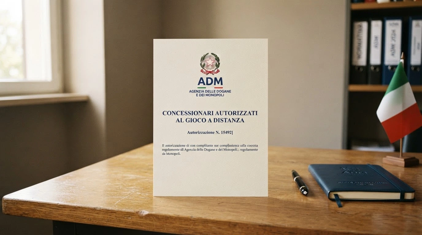 Il logo ufficiale dell'Agenzia delle Dogane e dei Monopoli accanto alla dicitura «Concessionari autorizzati al gioco a distanza»