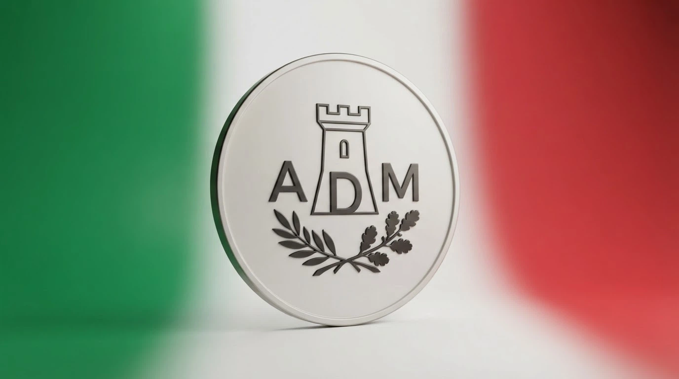 Il logo ufficiale ADM accanto alla scritta «Concessionario autorizzato» su una pagina web istituzionale, con il tricolore italiano sullo sfondo
