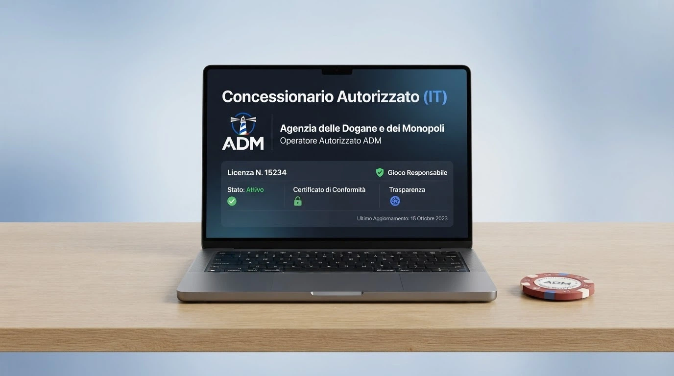 Schermata del sito ADM con il logo dell'Agenzia delle Dogane e dei Monopoli visibile, affiancata dal simbolo del concessionario autorizzato