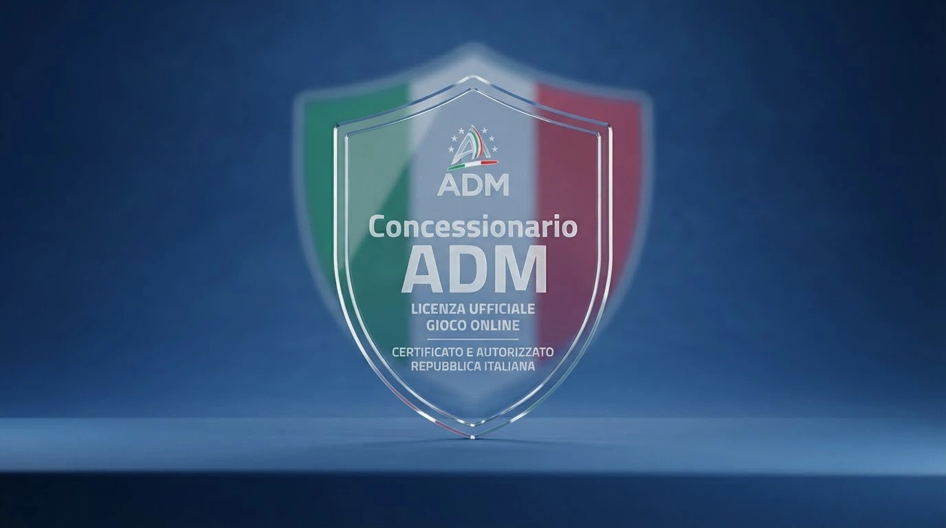 Il logo dell'Agenzia delle Dogane e dei Monopoli su sfondo bianco e blu, con la dicitura "concessionario"