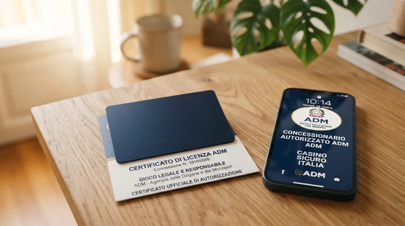 Un dettaglio di un certificato di concessione ADM con numero GAD accanto al logo dell'Agenzia delle Dogane e dei Monopoli