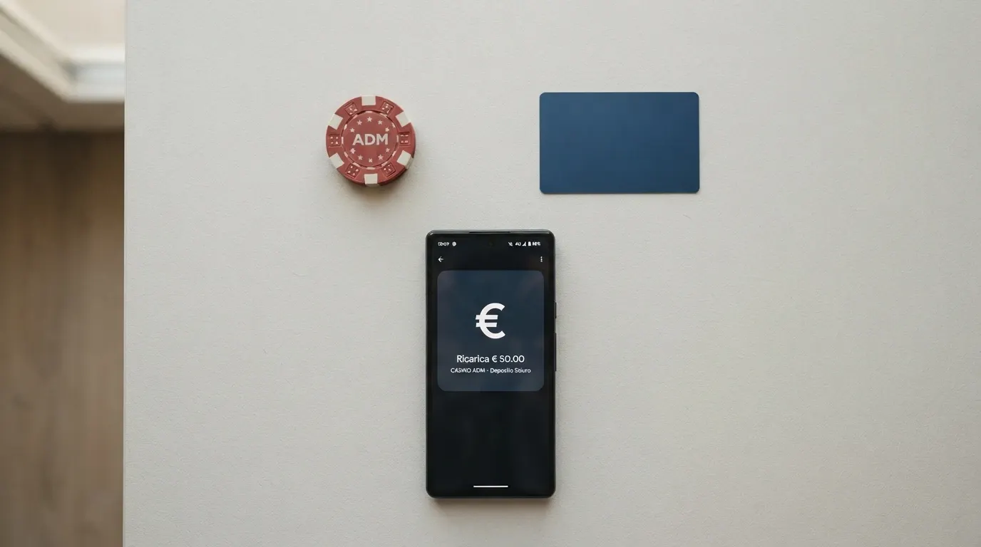 Tre icone affiancate che rappresentano il credito telefonico, la carta di credito e un e-wallet, sopra lo sfondo di un casinò online