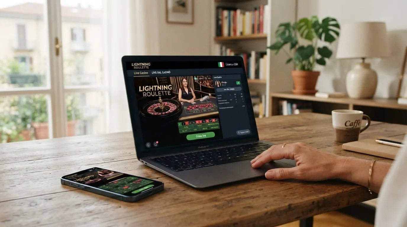 Griglia o schermata che rappresenta il confronto tra operatori ADM con Lightning Roulette, evidenziando concessione, bonus e provider