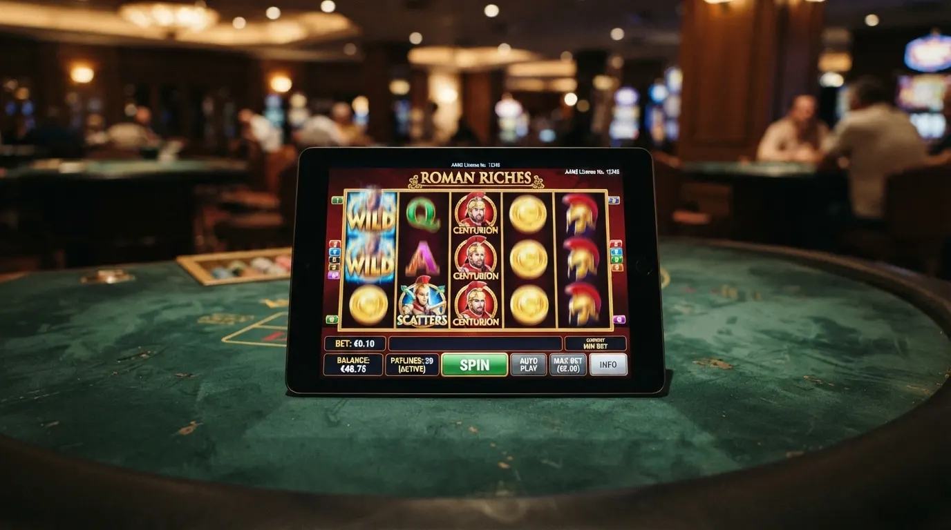 Una slot machine online con la puntata impostata a 0,10€ a giro, tutte le linee di pagamento attive