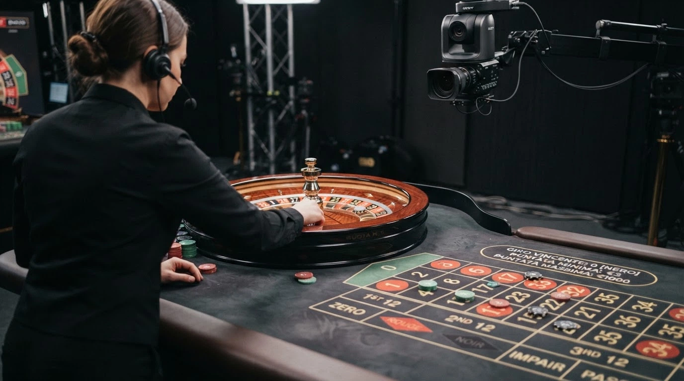 Tavolo di roulette live Pragmatic Play con croupier in diretta, interfaccia di puntata e statistiche a schermo
