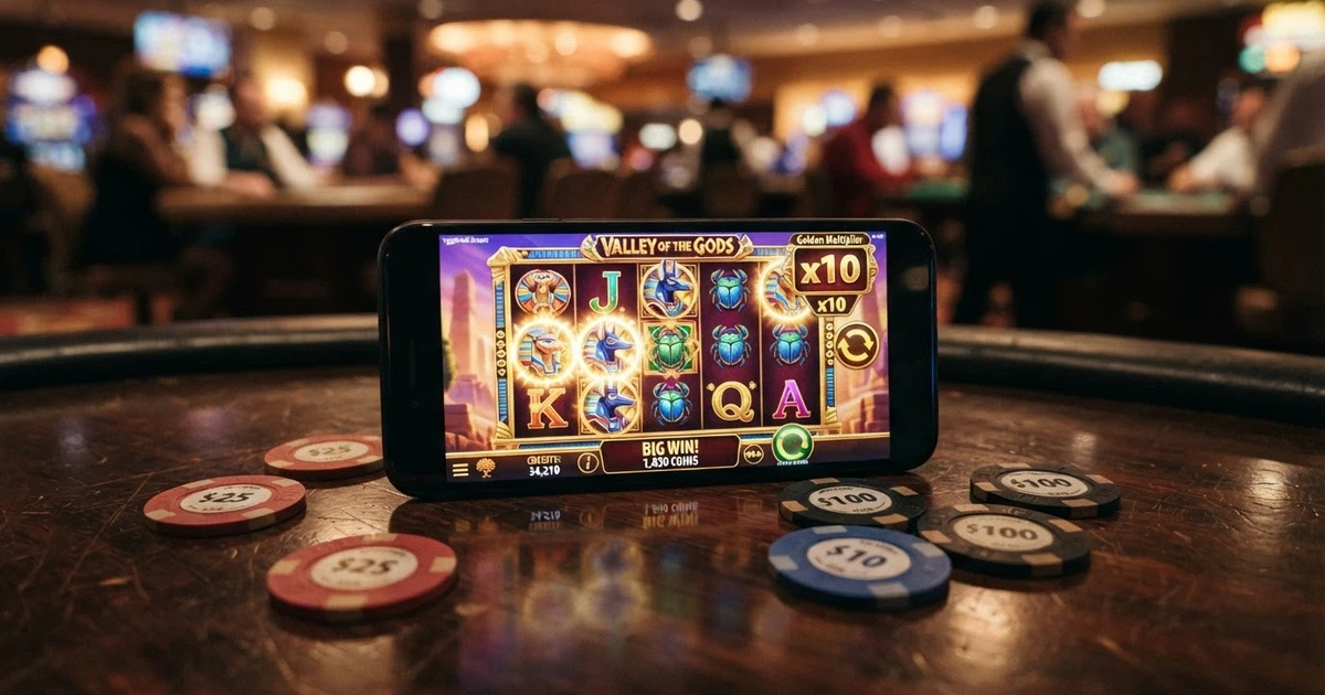Interfaccia di una slot Yggdrasil con griglia di gioco, simboli colorati e moltiplicatori attivi in primo piano